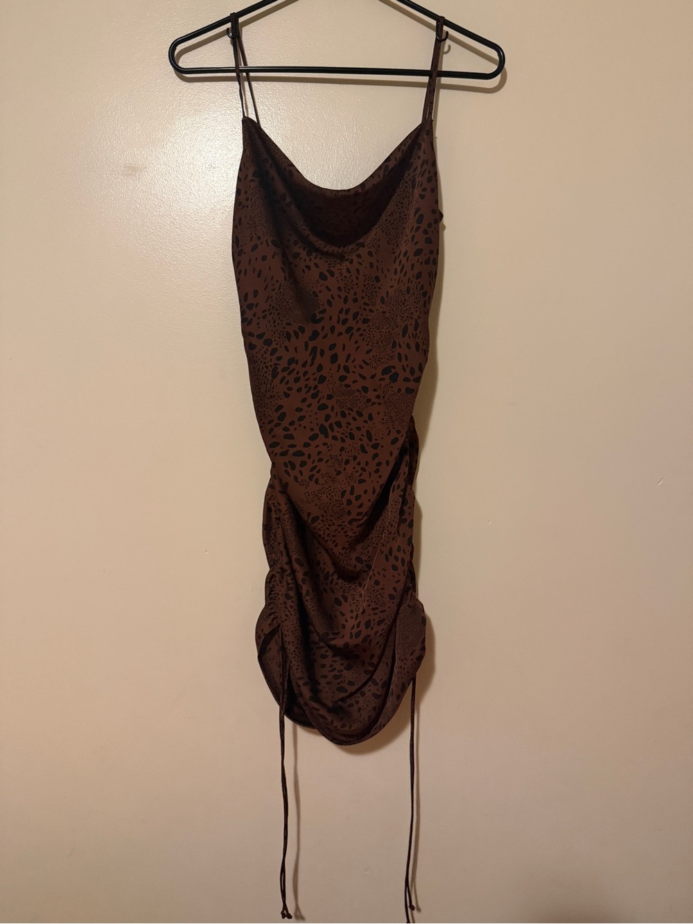 Wilfred Brown Leopard-Print Cowl Slip Dress